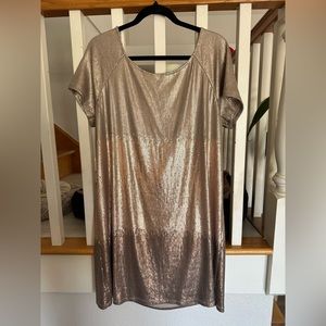 FREE PEOPLE Drenched In Sequins Mini Dress size L